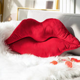 Ashler Home Deco front view lip pillow adds bold accent