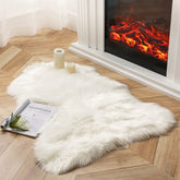 Ashler Home Deco front view white rug shows plush texture and cozy appeal