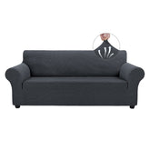 Asnomy front view of charcoal ash cover showing tailored fit and neat silhouette