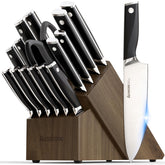 Astercook front view of block display showing full set and organized storage benefit