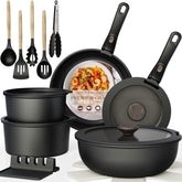 Astercook front packaging showing full 21-piece set and compact layout benefits