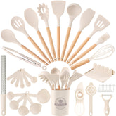 Astercook front packaging showing full 39-piece cream set and organized display