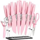Astercook front packaging showing full 22-piece pink set and benefits