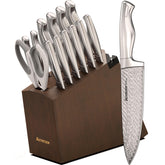 Astercook front view of complete knife block showing organized storage and quick access
