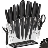 Astercook knife set front packaging showing full 22-piece collection and benefit convenience