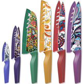 Astercook set front view showing paisley blades and handles for stylish kitchen appeal