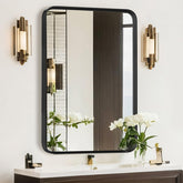 Atilioo front view of mirror showing clean lines and clear reflection benefit