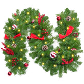 Atrgreu front view of 6 ft garland showing full greenery and instant curb appeal