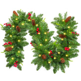 Atrgreu garland front packaging showing full 6 ft greenery and lights benefit seasonal display
