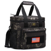 ATRIPACK front view showing organized pockets and durable exterior for easy access