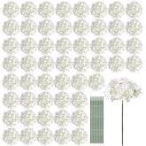 Auihiay front view of ivory hydrangea heads showing full bulk and realistic look