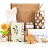 AUOVKOCA sunflower gift box front view showing elegant presentation and theme