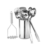 Avador front view showing holder and ten-piece set for neat countertop storage