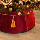 AWISUK front view 25 inch burlap collar hides tree base and improves holiday look