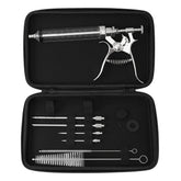 Azolize injector front view showing gun and case for durable storage and convenience