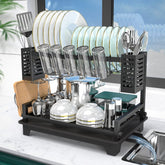 B-Land front view of rack showing full organized capacity and neat drying