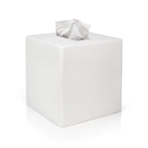bUnusual front view of white resin cube showing elegant decor upgrade