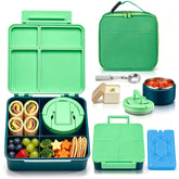 BABHAMNESS bento front view showing four compartments and secure latch for mess-free lunches