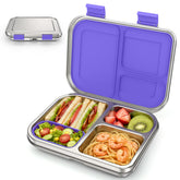 BABHAMNESS front view of purple bento box showing compact, durable design and organization