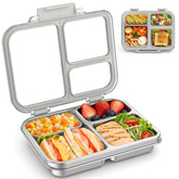 BABHAMNESS front view of grey bento box showing compact design and portability