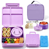 BABHAMNESS front view of bento lunch box showing secure latch and neat compartments for easy packing