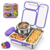 BABHAMNESS front view purple bento box showing secure lid and colors