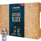 BABILONIA front view of bamboo cutting board showing durable surface and stability