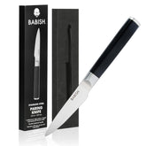 Babish paring knife front view showing full blade and balanced design for precise cuts