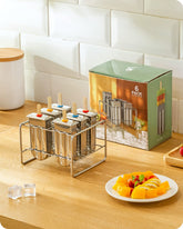 Baffect front view packaging showing complete stainless popsicle set benefits