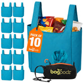 BagPodz front view of pod and folded bags showing convenience