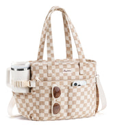 Bagstellar front view corduroy lunch tote showing stylish exterior and pockets for everyday use
