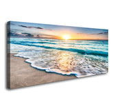 Baisuart front view of stretched canvas showing beach sunset and instant wall impact