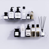 Bakzon clear shelf front view showing neat storage and streamlined look