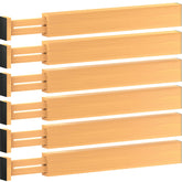 Bambüsi front view of six expandable dividers showing compact set and value