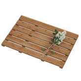Bamfan walnut mat front view showing sleek finish and quick drainage benefit