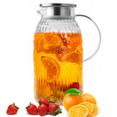 Bandesun front view of pitcher showing vintage fluted design and handle, stylish serving