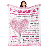 BAOERN front view of granddaughter blanket showing message and pink color, ideal gift