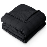 Bare Home front view of black 60x80 blanket showing full coverage and calm comfort