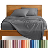 Bare Home front packed Full XL sheet set in grey showing neat packaging and convenience