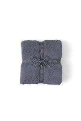 Barefoot Dreams CozyChic throw front view showing graphite color and plush texture for cozy styling
