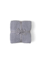 Barefoot Dreams front view of dove gray throw showing plush texture and cozy appeal