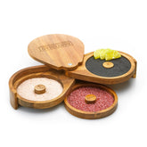 Bartesian bamboo rimmer front view showing elegant finish and organized tiers