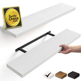 BAYKA front view of mounted shelves showing clean modern storage