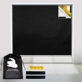 BCJJ front view of full blackout panel showing coverage and neat edges for privacy