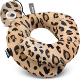 BCOZZY front view of leopard large pillow showing shape and comfort