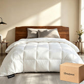 Beautyrest front view of king comforter showing smooth hotel-style finish and cozy look