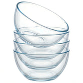 BECFISH front view of four glass bowls set showing clear packaging and contents benefit