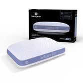 Bedgear pillow front view showing full shape and supportive profile benefit