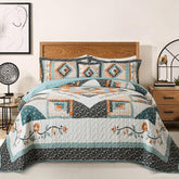 BEDIFANY king quilt front view showing full floral design and generous drape for elegant bedding