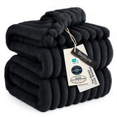 Bedsure black king blanket front view showing full coverage and cozy appeal